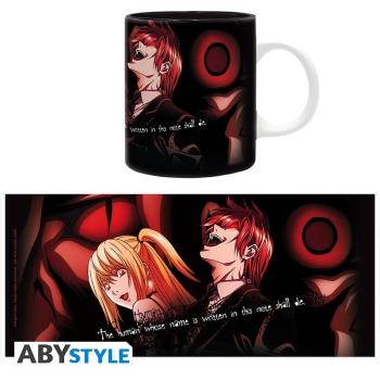 DEATH NOTE - Becher "Tödliches Paar"  Wie Bonnie & Clyde sind Misa und Light ein tödliches Paar! Jeder, der seine Interessen bedrohen könnte, wird in den Zeilen seines Todesnotiz landen! Auf der Suche nach Gerechtigkeit oder einfach nur Ihrem Partner im V